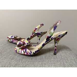 Rare Kate Spade Lourdes Multicolor Heart Heels Strappy Stiletto Size 7